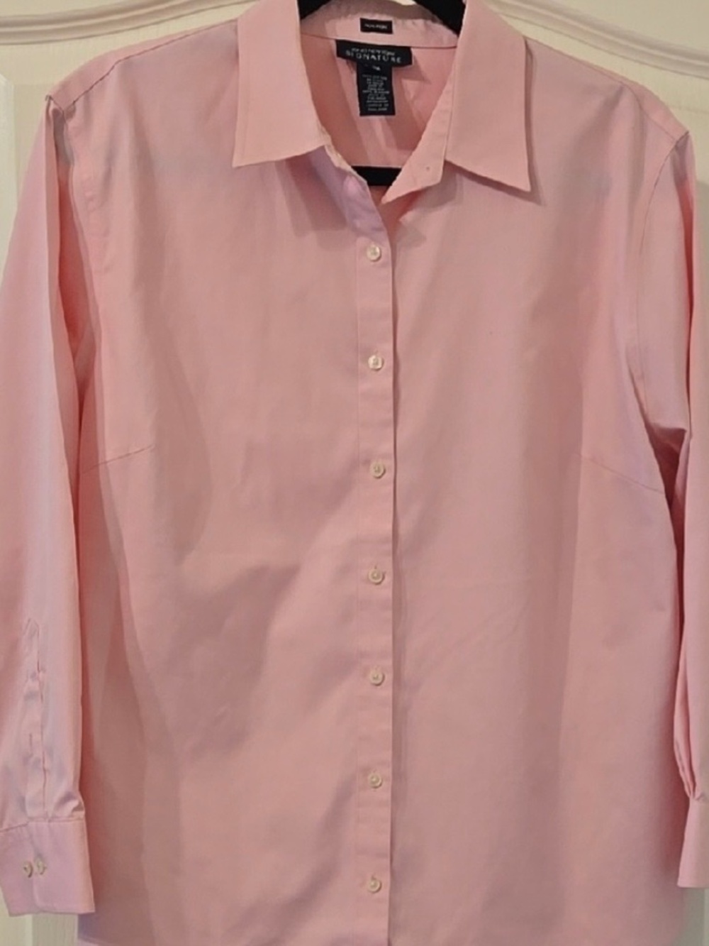 Jones New York Signature Pink Non Iron Button Down Shirt